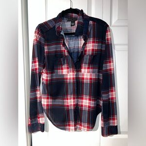 Red and Blue Plaid Shirt/ Flannel